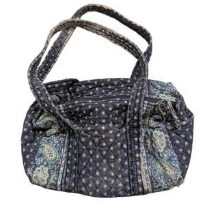 2002 Retired Vera Bradley Seaport Navy Mini Duffle Shoulder Bag
